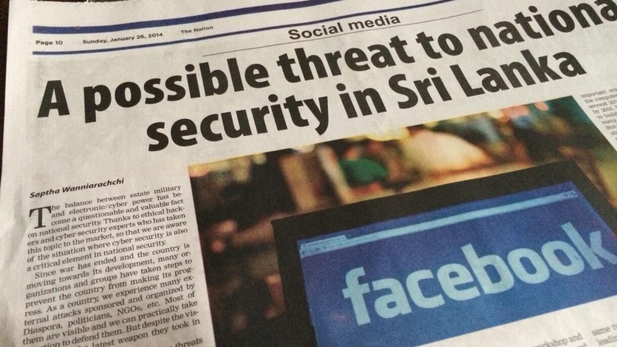 Social media – A possible threat to national security in Sri Lanka